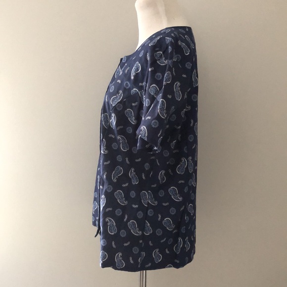 Vintage Pendleton Navy Blue Paisley Button Down Smock Shirt size 10P - Picture 6 of 9